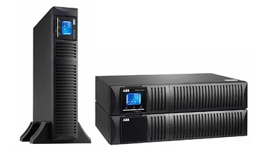 Das Bild zeigt eine stehende und eine liegende PowerValue 11 RT G2 von ABB von ABB.