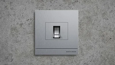 Das Bild zeigt ein Busch-Welcome® Fingerprint-Modul in grau.